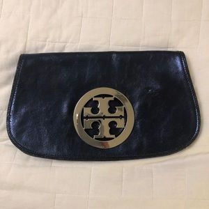 Tory Burch Midnight Blue Metallic Clutch